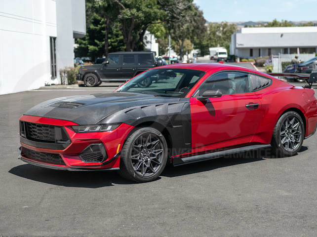 2024-UP FORD MUSTANG S650 | CARBON FIBER SIDE QUARTER WINDOW LOUVER SUN SHADE COVER
